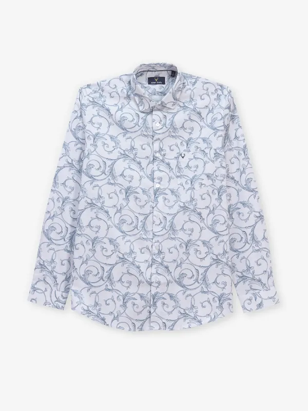 ALLEN SOLLY beautiful sky blue printed shirt for men