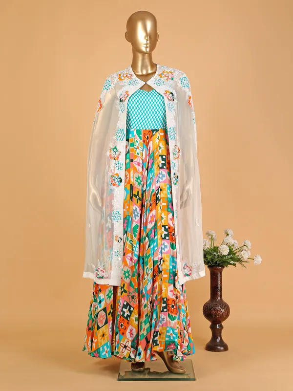 Beautiful sky blue raw silk designer suit