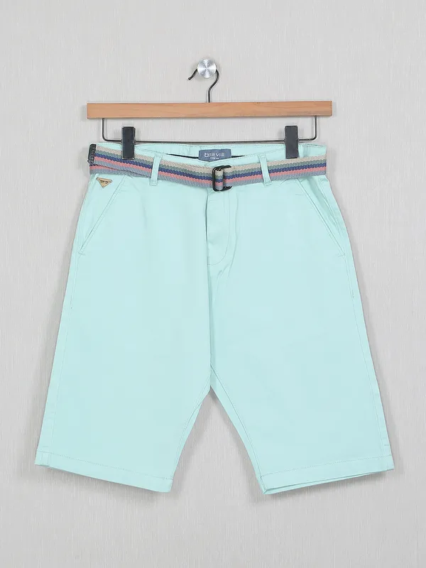 Bee Vee mint casual cotton shorts