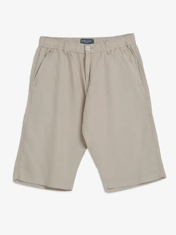 Beevee beige solid shorts