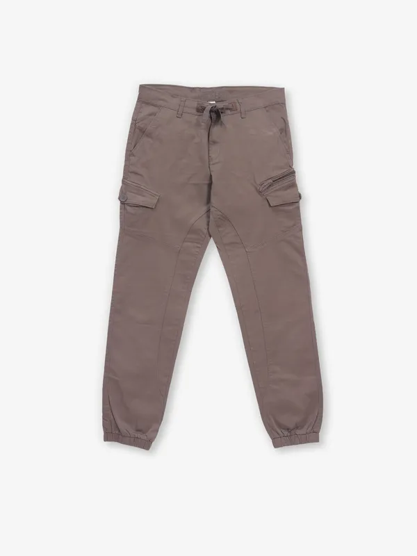 BEEVEE brown solid cargo jeans