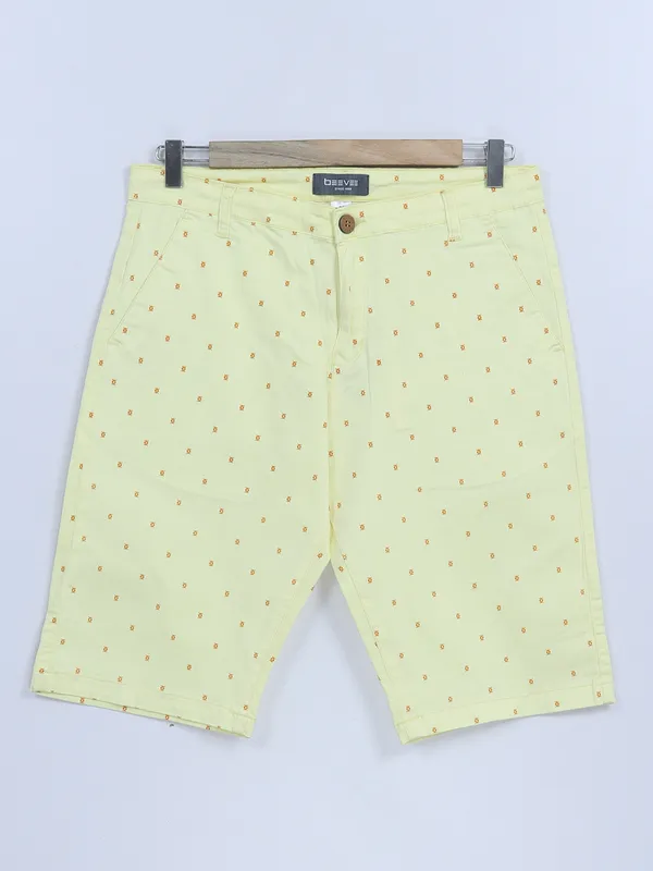 Beevee cotton yellow printed shorts