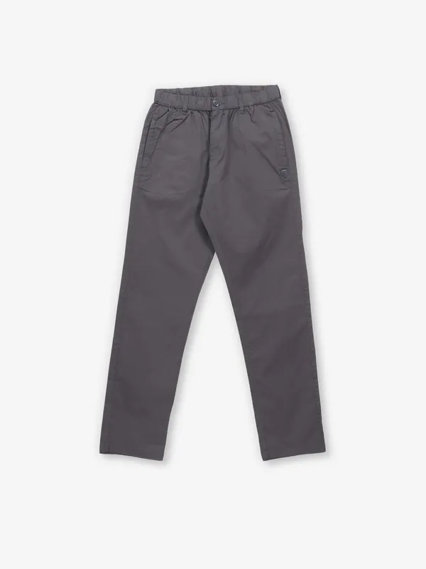 BEEVEE dark grey solid cotto track pant