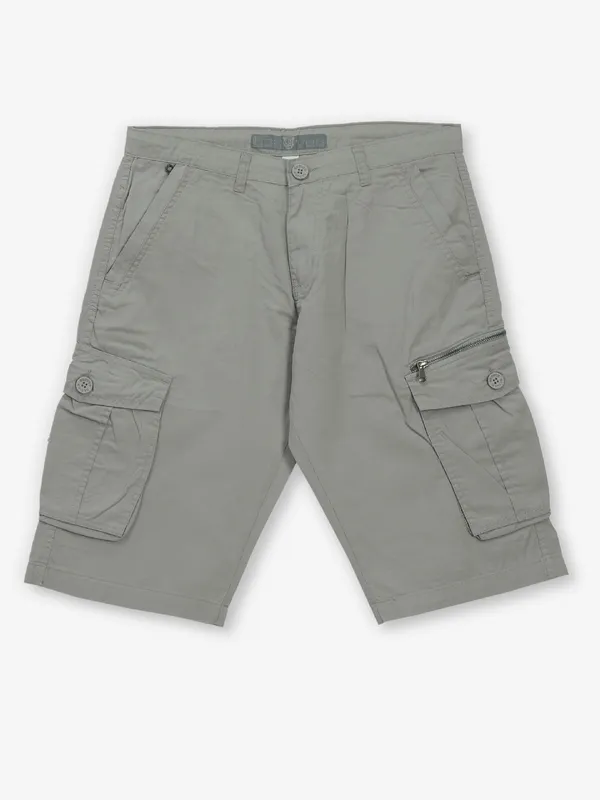 BEEVEE light grey solid cotton shorts