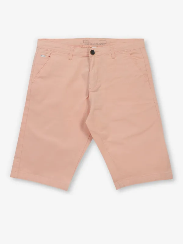 BEEVEE light pink cotton solid shorts for men