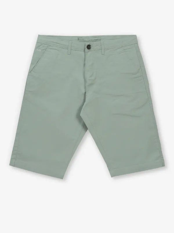 BEEVEE mint green cotton solid shorts