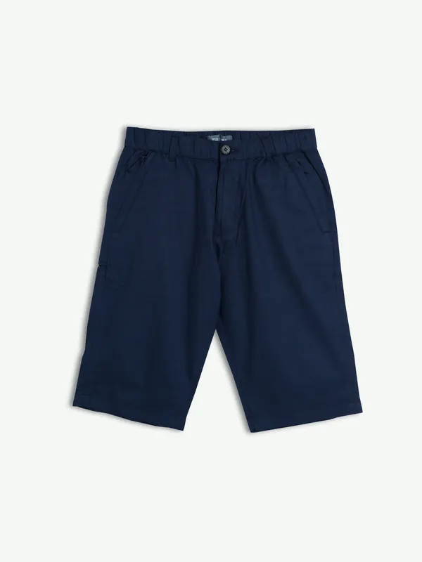 Beevee navy cotton plain shorts