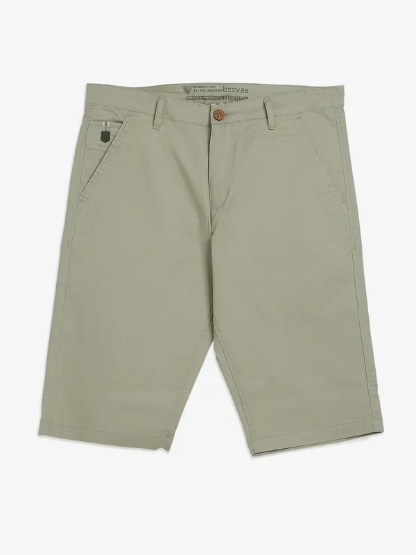 Beevee sage green solid shorts