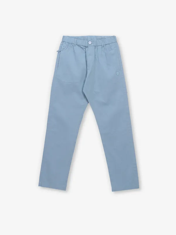 BEEVEE sky blue solid cotton track pant
