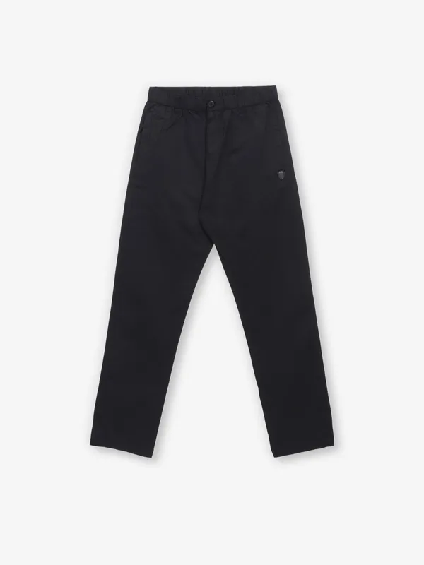 BEEVEE solid black cotton track pant