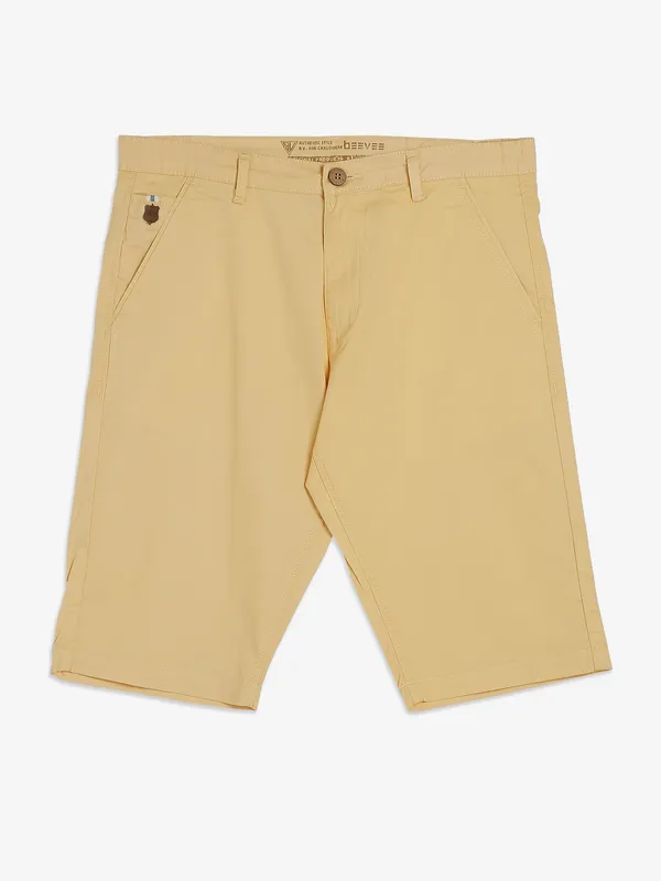 BEEVEE yellow solid shorts