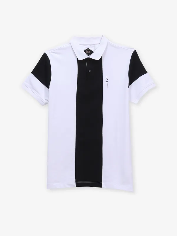 BEING HUMAN black and white cotton slim fit t-shirt