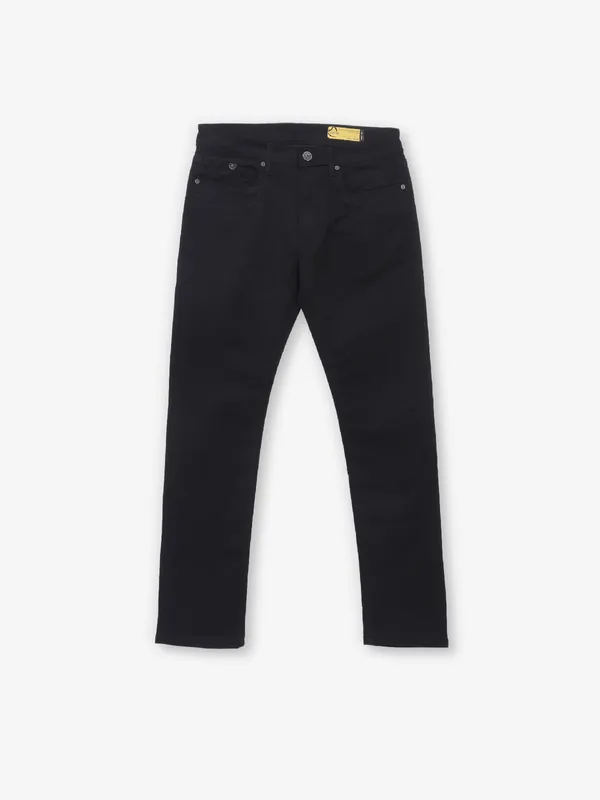BEING HUMAN black solid jeans for men