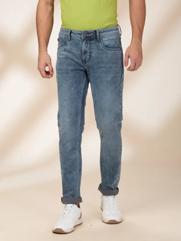 BEING HUMAN bluish grey slim fit denim jeans for mens