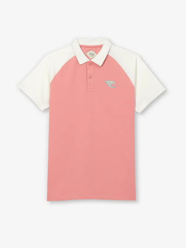 BEING HUMAN  coral pink cotton t-shirt