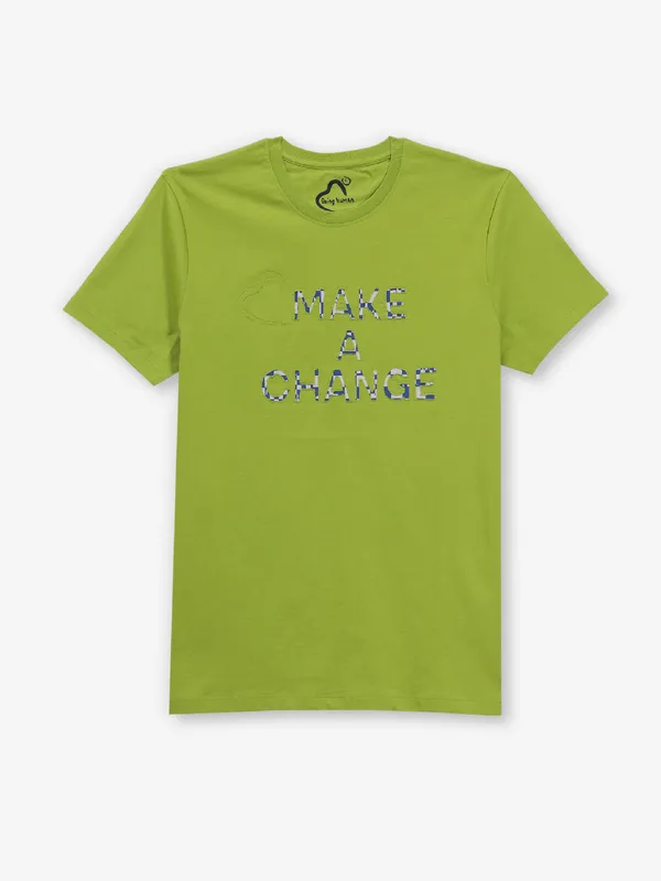 BEING HUMAN mehendi green cotton t-shirt