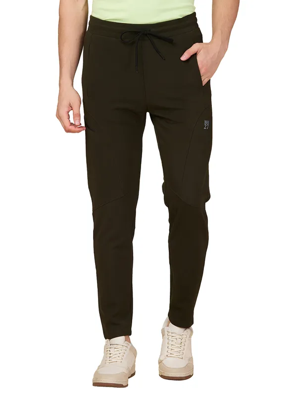 BEING HUMAN olive cotton track pant