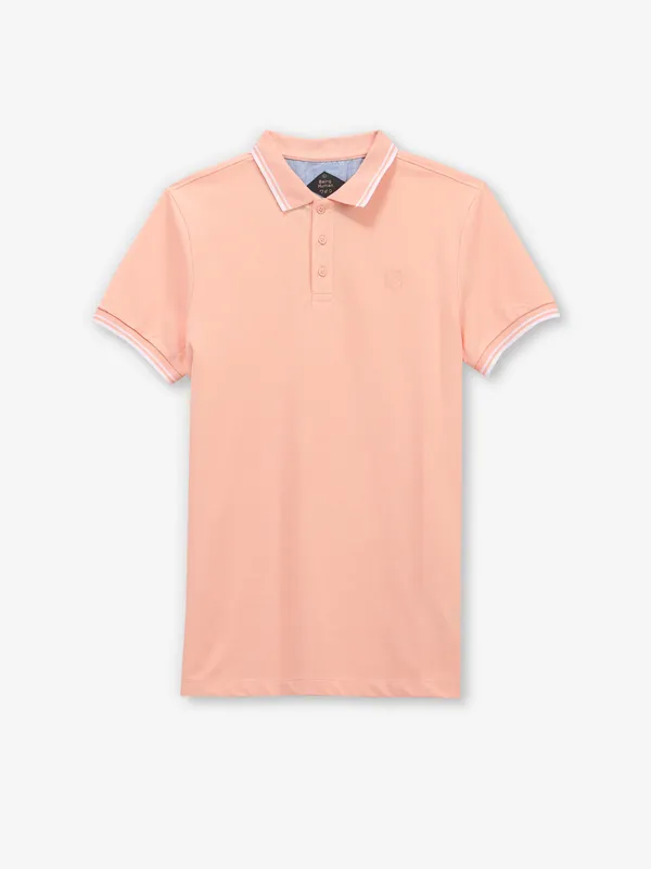 BEING HUMAN palin peach cotton polo t-shirt