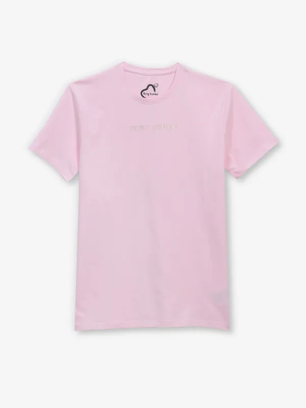 BEING HUMAN pink cotton mens t-shirt