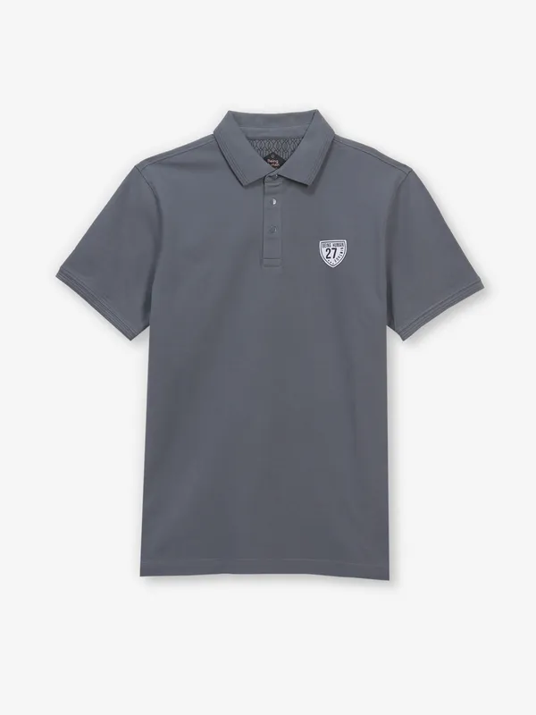 BEING HUMAN plain dark grey polo t-shirt
