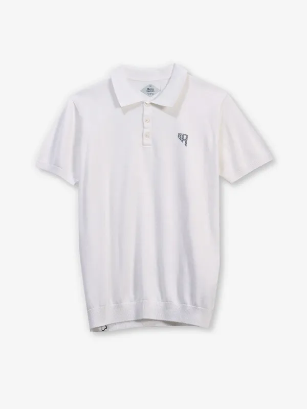 BEING HUMAN plain off-white polo t-shirt