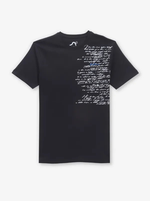 BEING HUMAN printed black cotton t-shirt for mens