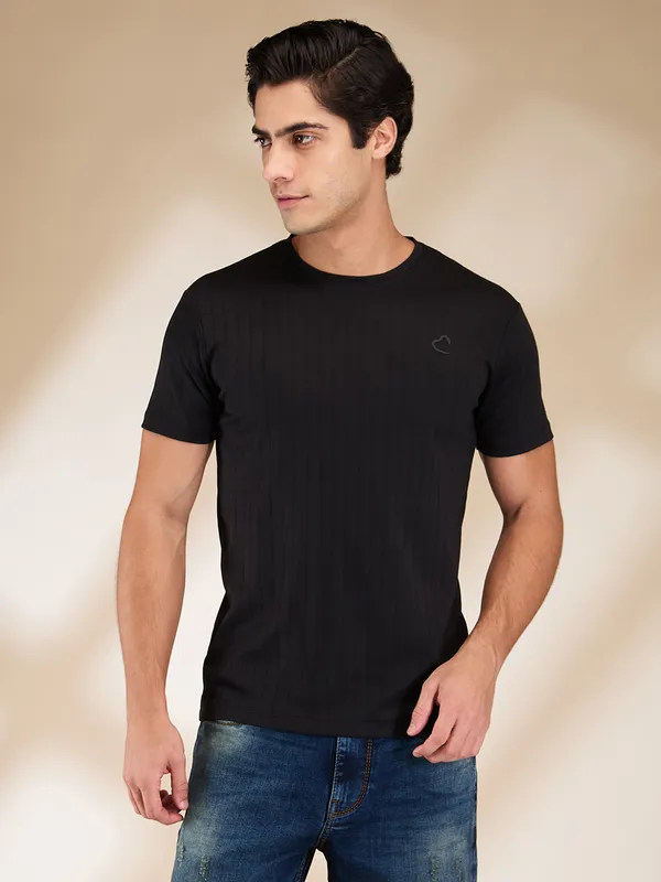 BEING HUMAN slim fir black half sleeve t-shirt
