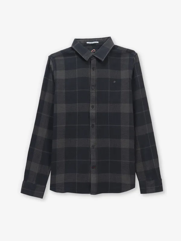 BEING HUMAN textured black and grey shirt