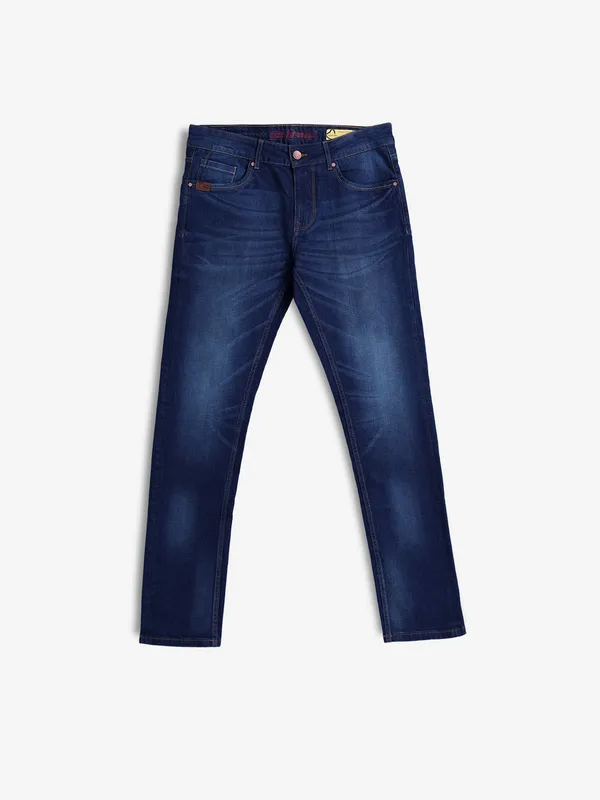 BEING HUMAN washed dark blue denim slim fit jeans