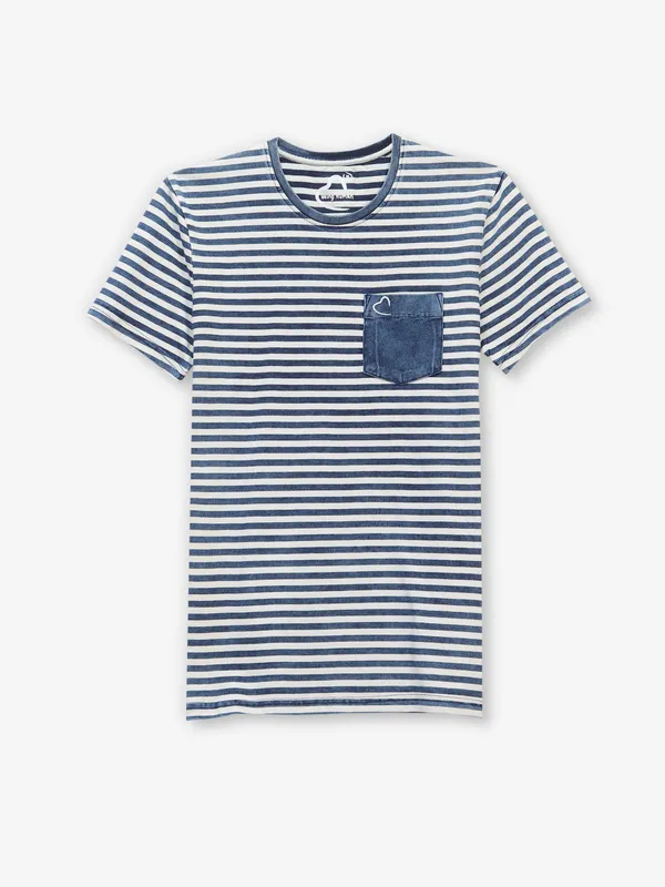 BEING HUMAN white and denim blue cotton t-shirt