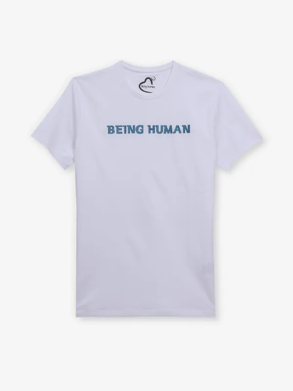 BEING HUMAN white brand name t-shirt
