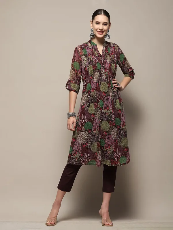 BIBA black printed cotton kurti