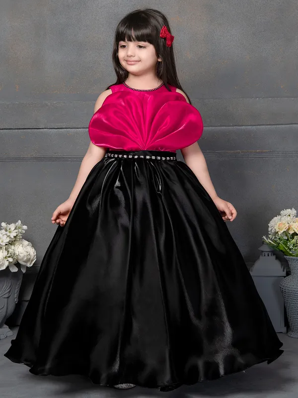 Black and red silk frock with diamonds