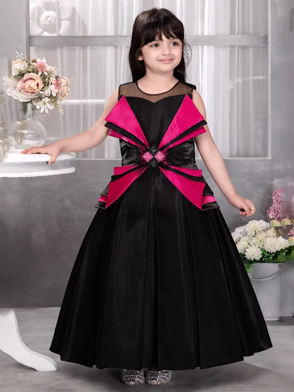 Black classy silk frock for girls
