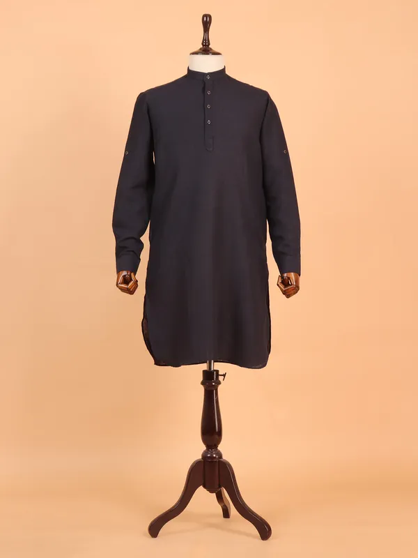 Black cotton kurta for men