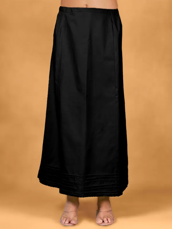 Black cotton plain saree petticoat