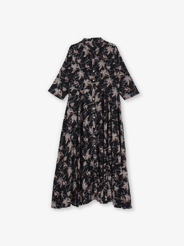 Black cotton silk kurti for women
