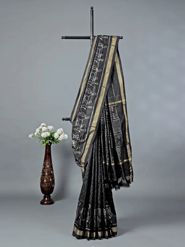 Black cotton silk saree for special occasions