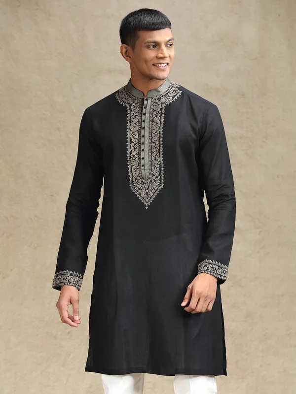 Black ethereal charm kurta pajama set