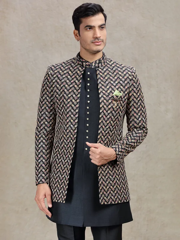 Black indo western for wedding look