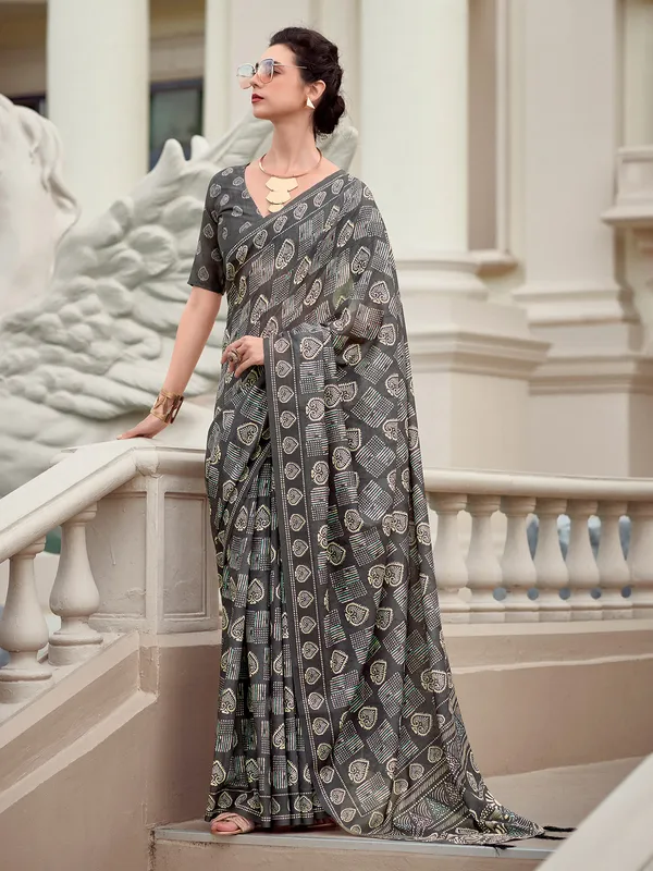Black malmal silk saree