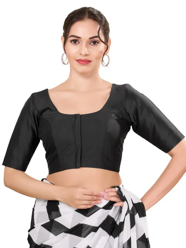 Black readymade blouse in silk