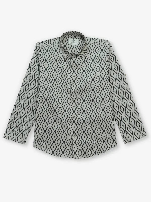 BLAZO beige printed cotton shirt for casual wear