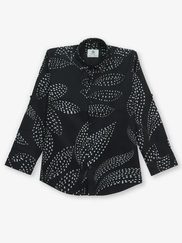 BLAZO black cotton shirt with print