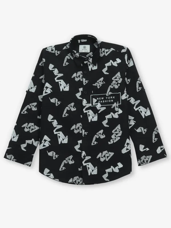 BLAZO black printed cotton shirt for casual wear