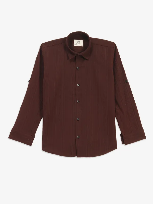 BLAZO brown cotton stripe shirt