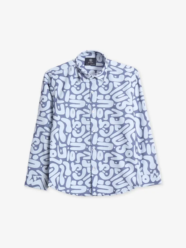Blazo cotton blue printed shirt