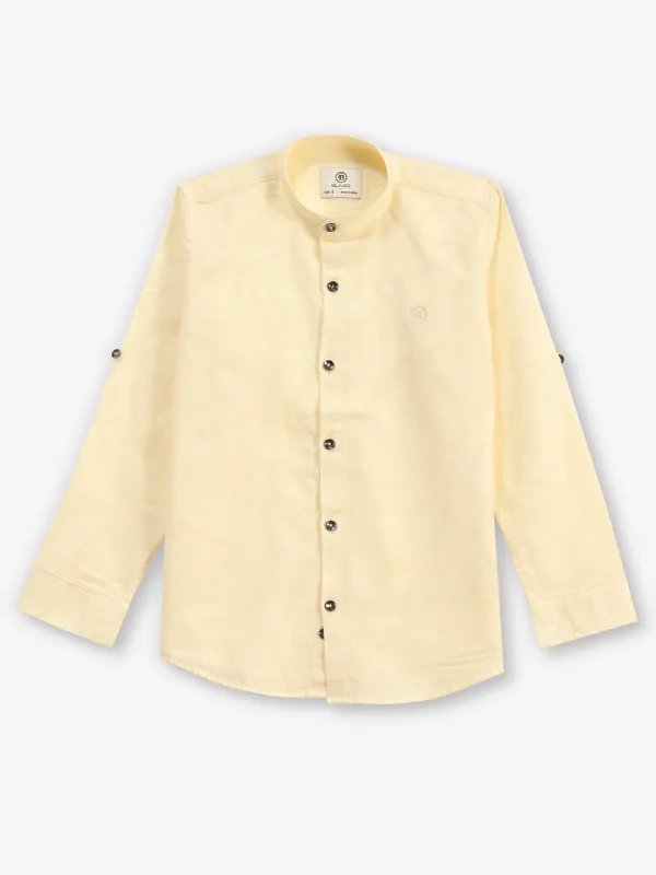 BLAZO cream printed cotton shirt