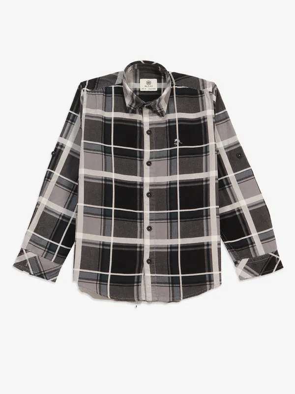 BLAZO grey checks cotton full sleeve shirt