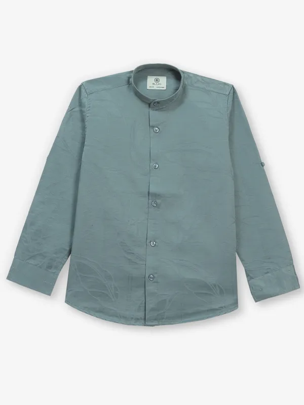 BLAZO grey cotton printed full sleeve shirt